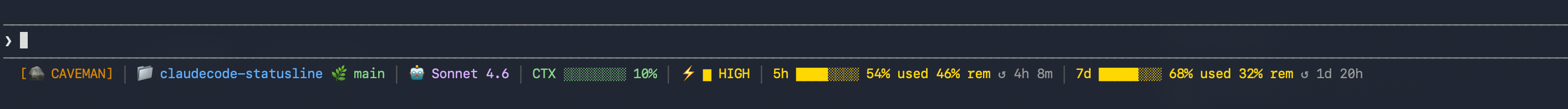claudecode-statusline preview in Claude Code